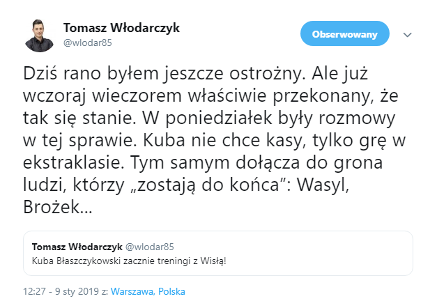 Kuba Błaszczykowski zacznie treningi z Wisłą Kraków!